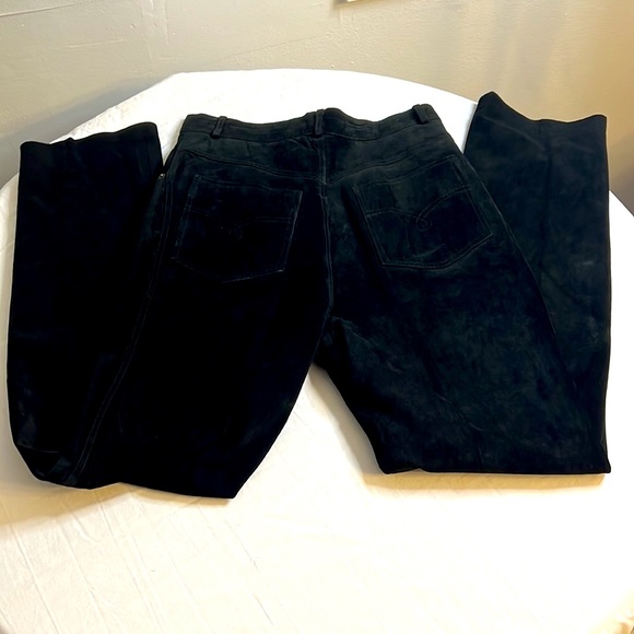 Harold’s SUEDE/Leather quality apparel black suede /leather  pants womens size 8 - Picture 4 of 10